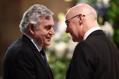 Swinney and Brown at memorial service for ‘giant of a man’ Alex Salmond