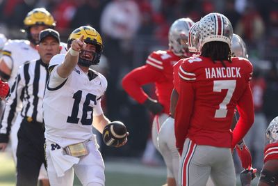 Michigan quarterback Davis Warren has bold comments for Ohio State players after flag planting