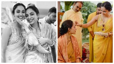 Samantha's photos with bride-to-be Sobhita Dhulipala from Raata Sthaapana and Mangalasnaanam ceremonies screams sisterly love - Pics Inside