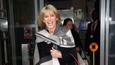 Ruth Langsford uses practical winter accessories to bring striking colour and pattern into all-black look