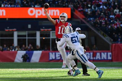 WATCH: Patriots QB Drake Maye hits Austin Hooper for leaping touchdown grab