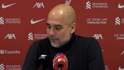 Pep Guardiola responds to ‘sacked in the morning’ chants following Man City’s defeat to Liverpool