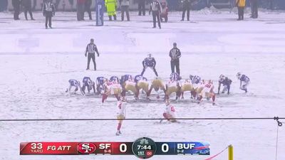 Bills Fan Hilariously Tries to Knock Down 49ers’ FG Attempt by Throwing Snowball