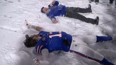 Josh Allen, Sean McDermott Gleefully Celebrate Bills Win vs. 49ers With Snow Angels