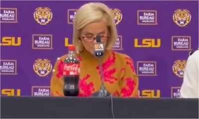 Kim Mulkey wore a wild exotic pink tiger sweater during 100th win with LSU