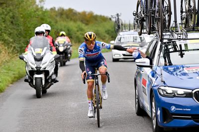 Remco Evenepoel hospitalised and gold S-Works snapped in two after collision with Belgian postal vehicle