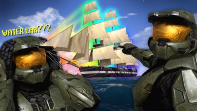 Master Chief and Commander: It's Halo 3 but with boats and a naval battle against a Scarab