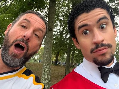 A Look At The First Images of Adam Sandler and Bad Bunny Together Filming 'Happy Gilmore 2'