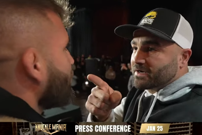 BKFC KnuckleMania 5 video: Eddie Alvarez, Jeremy Stephens exchange words during heated faceoff