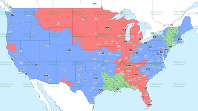 If you’re in green, you’ll get Giants vs. Saints on TV