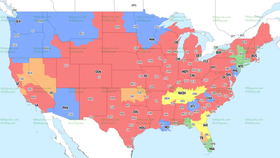 If you’re in the yellow, you’ll get Titans vs. Jaguars on TV