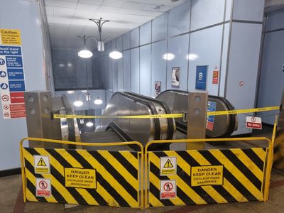 Cutty Sark DLR station in Greenwich branded a 'disgrace' as broken escalators leave passengers forced to climb 121 stairs