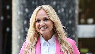 Emma Bunton's baby pink denim co-ord proves you can wear pastels all year round