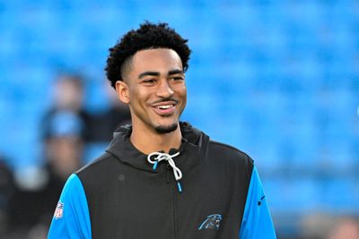 Panthers HC Dave Canales is asked why he thinks Bryce Young has improved