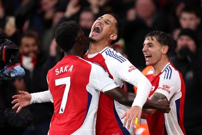 Arsenal 2-0 Manchester United: Jurrien Timber and William Saliba on target as Gunners cut gap to Liverpool