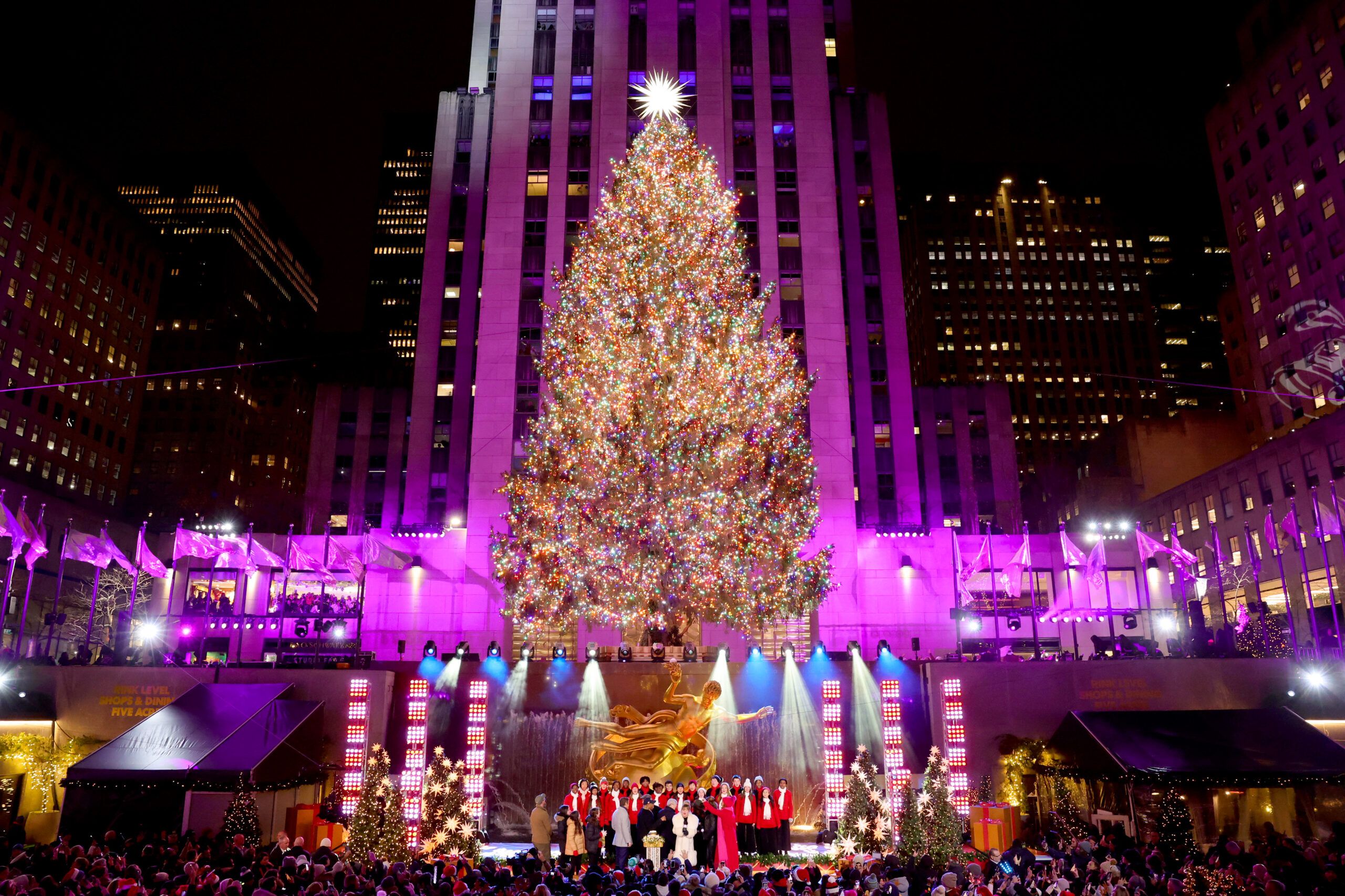 Rockefeller Center Christmas tree lighting performers…