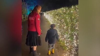 Princess Eugenie and children enjoy Windsor Christmas lights with grandmother Fergie