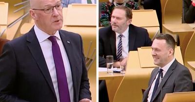 John Swinney fumes at 'bawling' Tory MSPs during Budget clash at FMQs