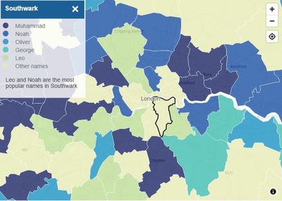 Theodore? Ayla? David? Check most popular baby name in your London borough and beyond