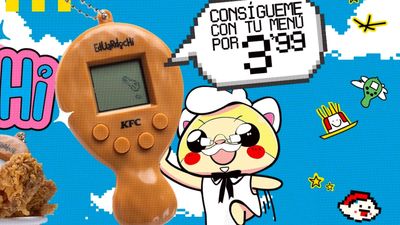 After 18 months, I've finally found a daft handheld that rivals the Tetris Mcnugget - a drumstick KFC Tamagotchi that's hungry for chicken