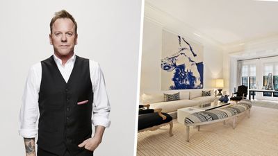 Kiefer Sutherland's West Village apartment uses a bright white palette to master a Greek revivalism style – it's on the market for $20 million