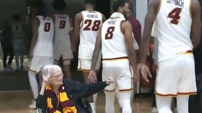 Sister Jean Undeterred By Being Left Hanging By Loyola Players