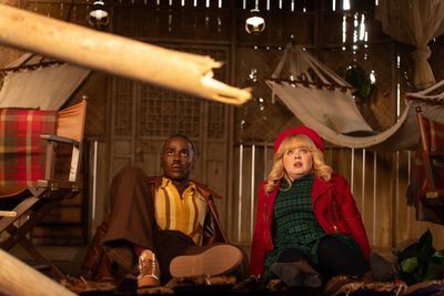 Ncuti Gatwa and Nicola Coughlan face dinosaur in Doctor Who Christmas trailer