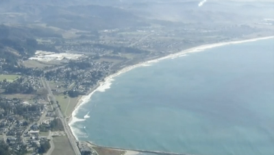 Watch aerials from California as 7.0 magnitude earthquake prompts tsunami warning