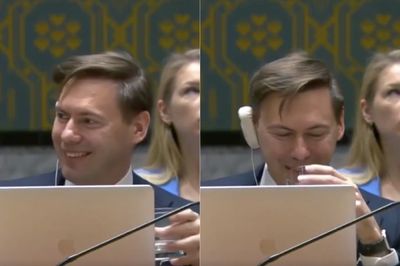 Russian UN Diplomat Seen Laughing as Ukraine Delivers Brutal Report on War Crimes Against Children