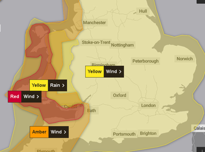 Storm Darragh: Met Office issues rare red 'risk to life' warning as UK faces 90mph winds and floods