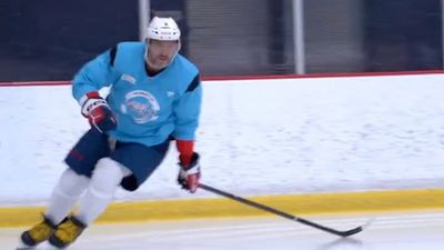 Alex Ovechkin Seen Skating at Capitals Practice Just 17 Days After Breaking Fibula