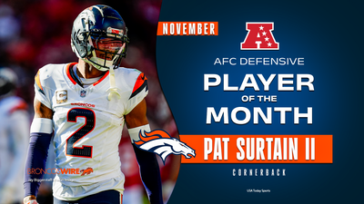 Broncos CB Pat Surtain named AFC Defensive Player of the Month