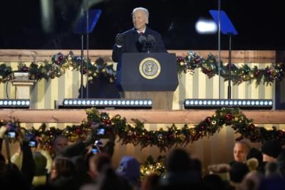 President Biden Lights National Christmas Tree In Festive Ceremony