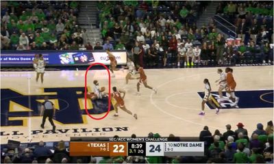 Hannah Hidalgo threw the most unreal pass on this assist to Olivia Miles for Notre Dame