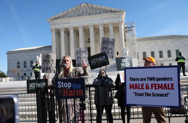 Marjorie Taylor Greene booed as she speaks out against trans rights at Supreme Court