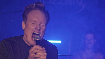 “Just got a hernia singing with a metal band in Austria”: Talk show host extraordinaire Conan O’Brien fronted an extreme metal band last night