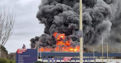 Emergency services tackle major fire at a Scottish industrial estate