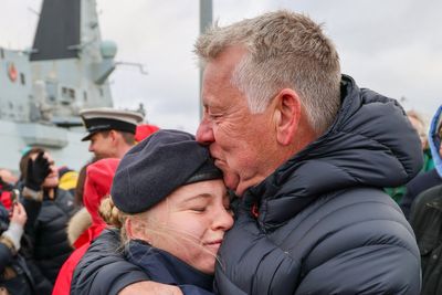 Sailors on Royal Navy destroyer home for Christmas after six-month mission