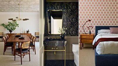 Rich colors and textured wallcoverings give this traditional home an elegant look that's very 2025