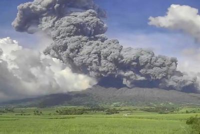 Philippine volcano eruption sends villagers fleeing for safety as homes are blanketed in ash