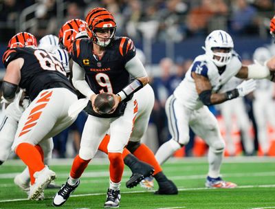 Bengals QB Joe Burrow puts sleeve on knee after nasty facemask, hit