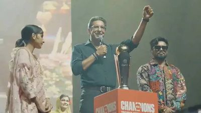 Jab music met cricket: Pakistan's Wasim Akram surprises fans with Champions trophy at event. Watch