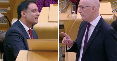 John Swinney scolds Anas Sarwar at FMQs for accidentally voting with Tories TWICE