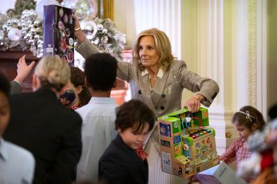 Jill Biden tells military children at Marine Corps Reserve toy drive to remember that they are loved