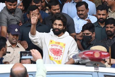 Popular actor in southern India is freed on bail after spending a night in jail in a stampede case