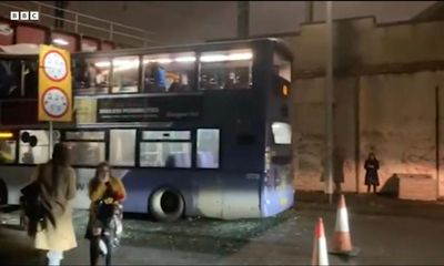 Eight injured, one critically, after doubledecker bus hits bridge in Glasgow