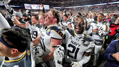 Navy Players Enthusiastically Sing 'Anchors Aweigh' in Locker Room After Beating Army