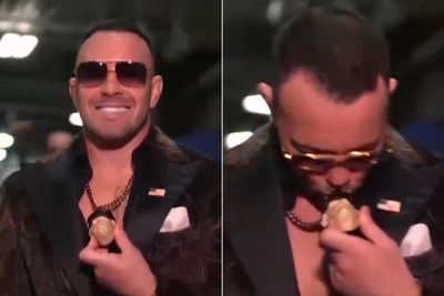 Colby Covington kisses Donald Trump chain during cringe-worthy UFC Tampa arrival