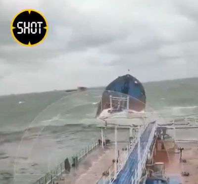 WATCH: Horrifying Moment Russian Oil Tanker Split in Half by Storm Sinks, Spilling Oil Into Black Sea