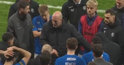 Philippe Clement in stern Rangers address on pitch after cup final loss to Celtic